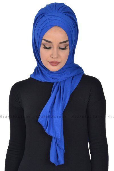 Tamara - Blauw Katoenen Praktisch Hijab