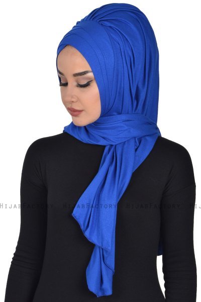 Tamara - Blauw Katoenen Praktisch Hijab