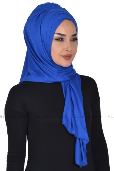 Tamara - Blauw Katoenen Praktisch Hijab