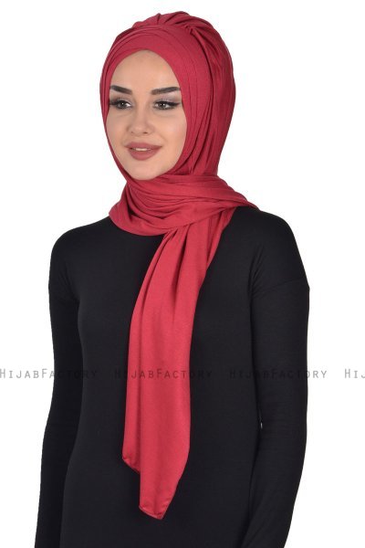 Tamara - Bordeaux Katoenen Praktisch Hijab