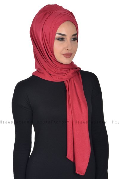 Tamara - Bordeaux Katoenen Praktisch Hijab