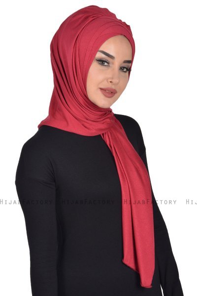 Tamara - Bordeaux Katoenen Praktisch Hijab