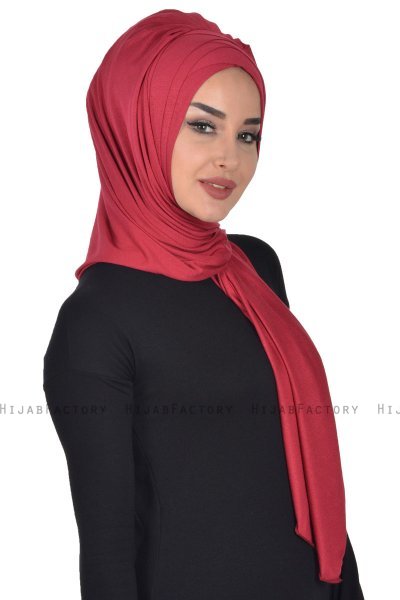 Tamara - Bordeaux Katoenen Praktisch Hijab