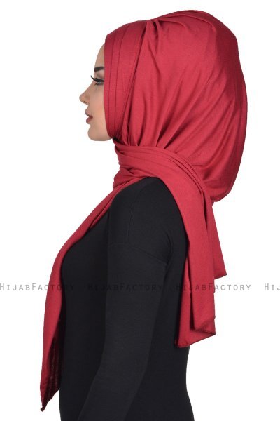 Tamara - Bordeaux Katoenen Praktisch Hijab