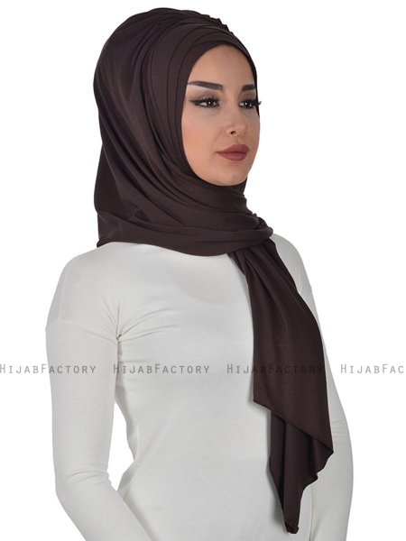 Tamara - Bruin Katoenen Praktisch Hijab