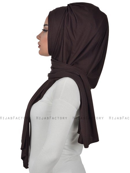 Tamara - Bruin Katoenen Praktisch Hijab