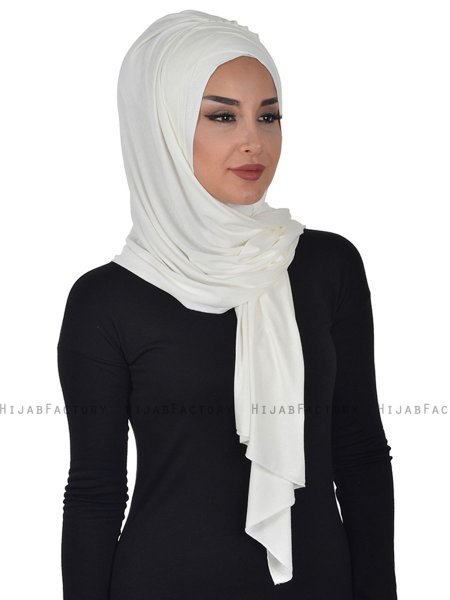 Tamara - Creme Katoenen Praktisch Hijab