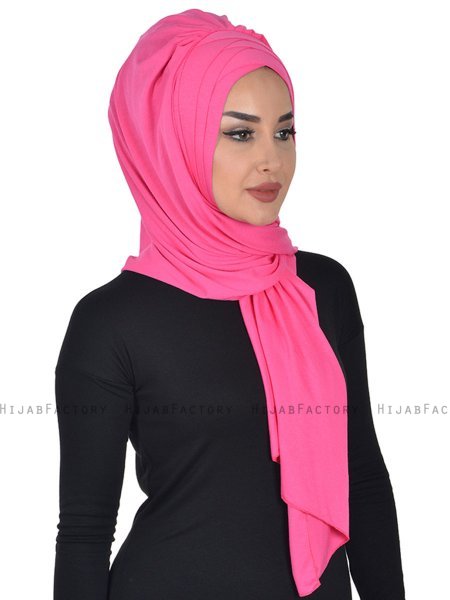 Tamara - Fuchsia Katoenen Praktisch Hijab