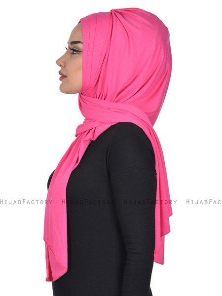 Tamara - Fuchsia Katoenen Praktisch Hijab