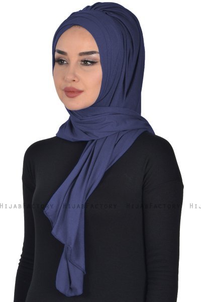 Tamara - Marineblauw Katoenen Praktisch Hijab