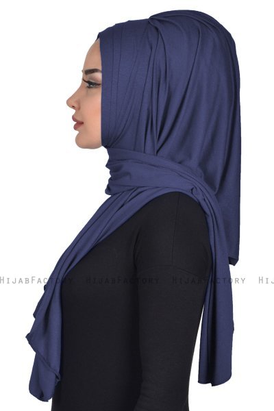 Tamara - Marineblauw Katoenen Praktisch Hijab