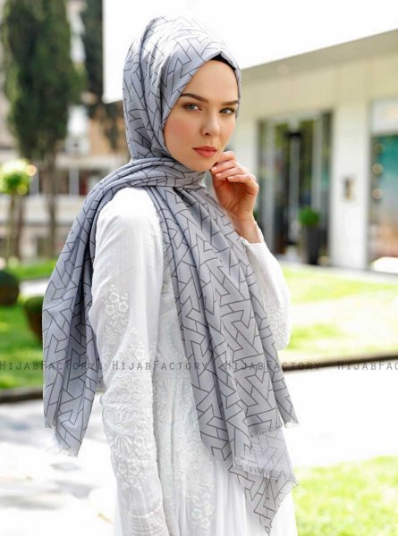 Tharaa - Grijs Gevormde Hijab - Sal Evi