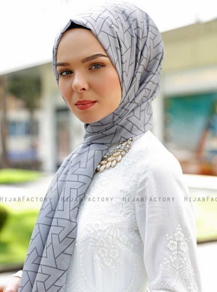 Tharaa - Grijs Gevormde Hijab - Sal Evi
