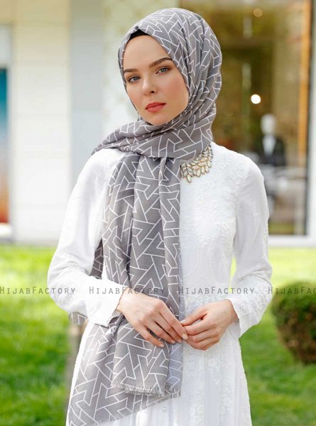 Tharaa - Donker Grijs Gevormde Hijab - Sal Evi