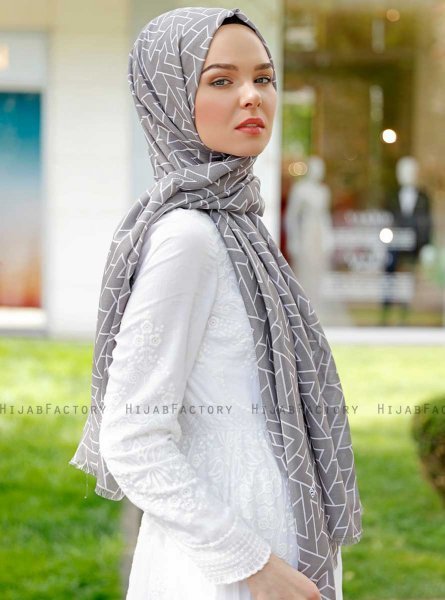 Tharaa - Donker Grijs Gevormde Hijab - Sal Evi