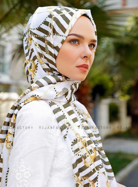 Ulima - Khaki Gevormde Hijab - Sal Evi