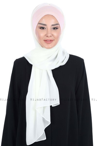 Vera - Oudroze & Creme Praktisch Chiffon Hijab