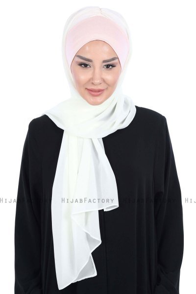 Vera - Oudroze & Creme Praktisch Chiffon Hijab