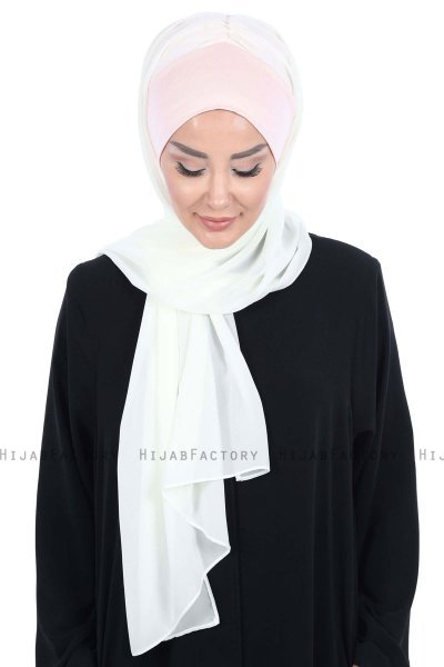 Vera - Oudroze & Creme Praktisch Chiffon Hijab