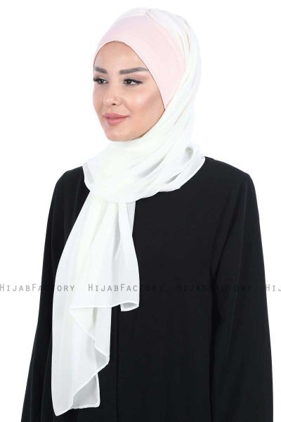 Vera - Oudroze & Creme Praktisch Chiffon Hijab