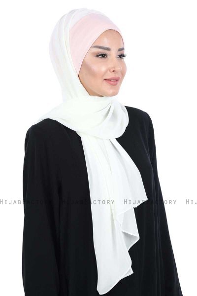 Vera - Oudroze & Creme Praktisch Chiffon Hijab