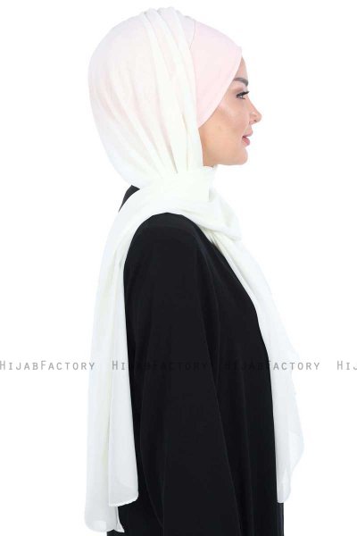 Vera - Oudroze & Creme Praktisch Chiffon Hijab