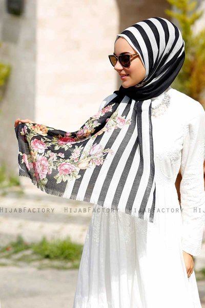 Vezna - Zwart Gevormde Hijab - Sal Evi