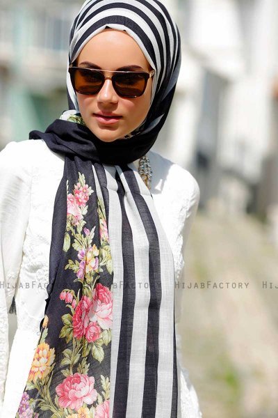 Vezna - Zwart Gevormde Hijab - Sal Evi