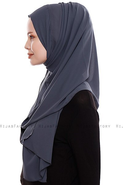 Yara - Anthracite Praktisch One Piece Crepe Hijab