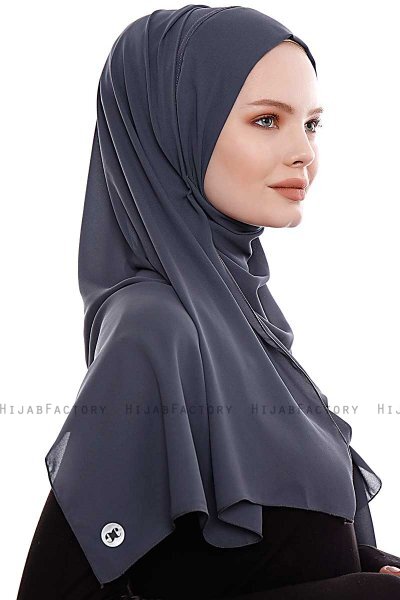 Yara - Anthracite Praktisch One Piece Crepe Hijab