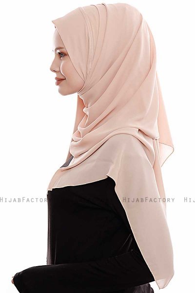 Yara - Beige Praktisch One Piece Crepe Hijab