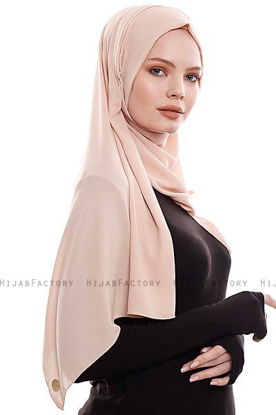 Yara - Beige Praktisch One Piece Crepe Hijab