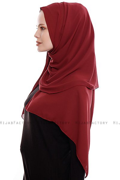 Yara - Bordeaux Praktisch One Piece Crepe Hijab
