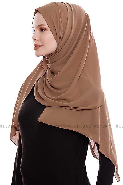 Yara - Bruin Praktisch One Piece Crepe Hijab