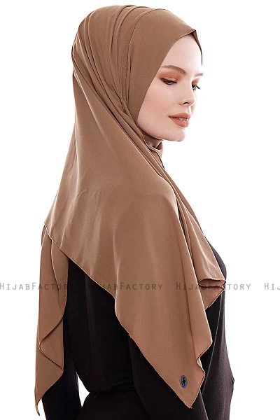 Yara - Bruin Praktisch One Piece Crepe Hijab