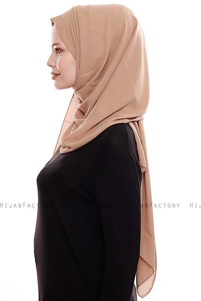 Yara - Camel Praktisch One Piece Crepe Hijab