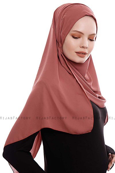 Yara - Clay Praktisch One Piece Crepe Hijab