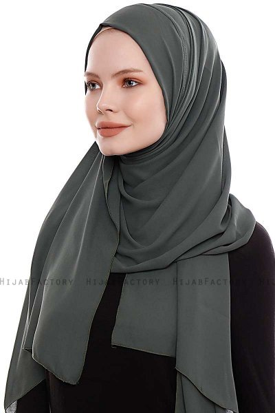 Yara - Khaki Praktisch One Piece Crepe Hijab