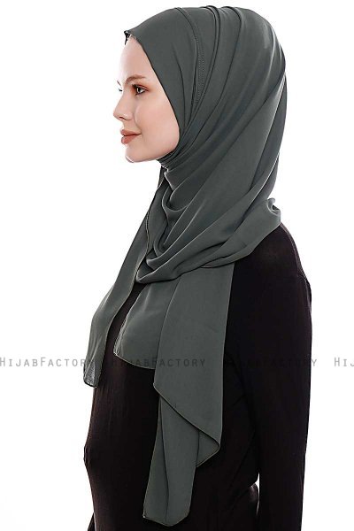 Yara - Khaki Praktisch One Piece Crepe Hijab