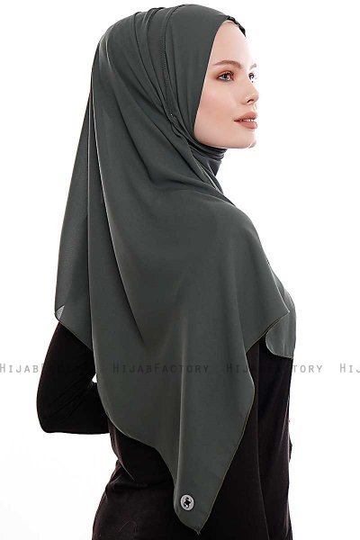 Yara - Khaki Praktisch One Piece Crepe Hijab