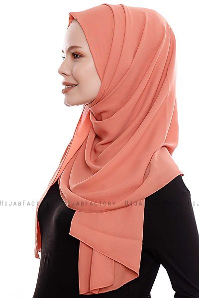 Yara - Zalm Praktisch One Piece Crepe Hijab