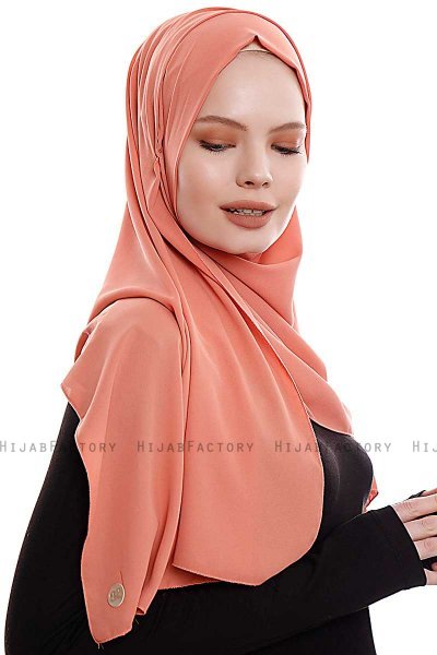 Yara - Zalm Praktisch One Piece Crepe Hijab