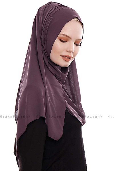 Yara - Purper Praktisch One Piece Crepe Hijab