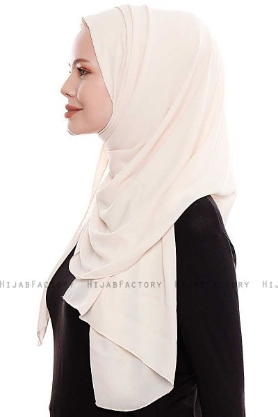 Yara - Licht Beige Praktisch One Piece Crepe Hijab