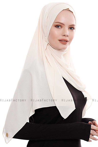 Yara - Licht Beige Praktisch One Piece Crepe Hijab