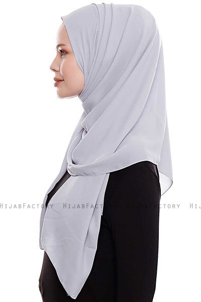 Yara - Lichtgrijs Praktisch One Piece Crepe Hijab