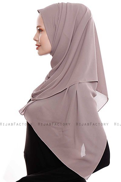 Yara - Donker Taupe Praktisch One Piece Crepe Hijab