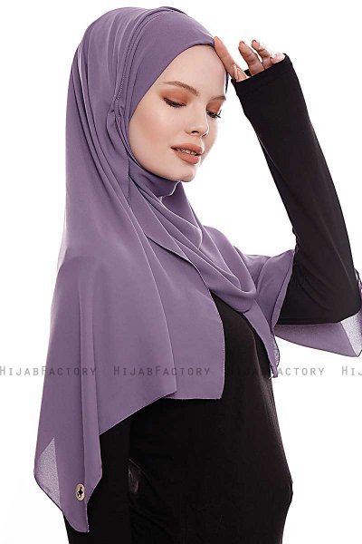 Yara - Pruim Praktisch One Piece Crepe Hijab