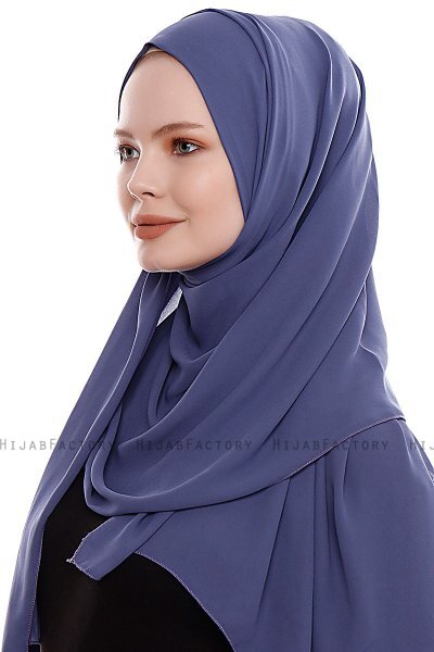 Yara - Royal Blue Praktisch One Piece Crepe Hijab
