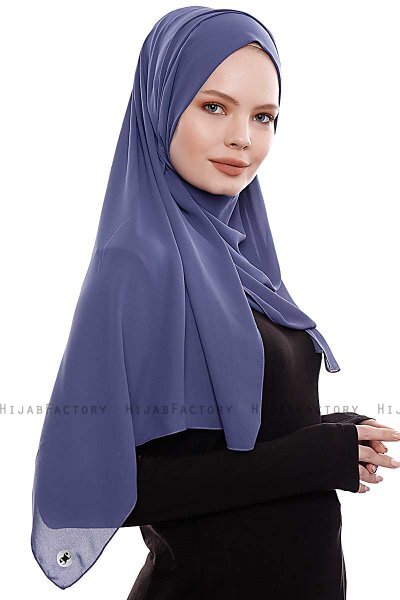Yara - Royal Blue Praktisch One Piece Crepe Hijab